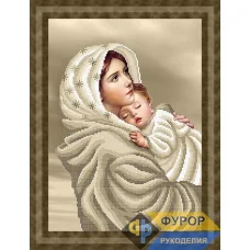 ФР-ЛБч3-086 Мадонна с младенцем (сепия). Схема для вышивки бисером ТМ Фурор
