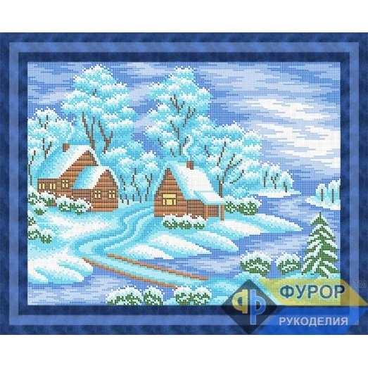 ФР-ПБп3-080 Зимняя деревня. Схема для вышивки бисером ТМ Фурор