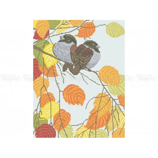 70-318 (30*40) Воробушки. Схема для вышивки бисером Бисерок