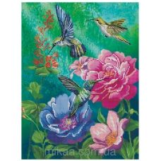 МИКА-0335 (А3) Цветущий сад колибри ч1. Схема для вышивки бисером