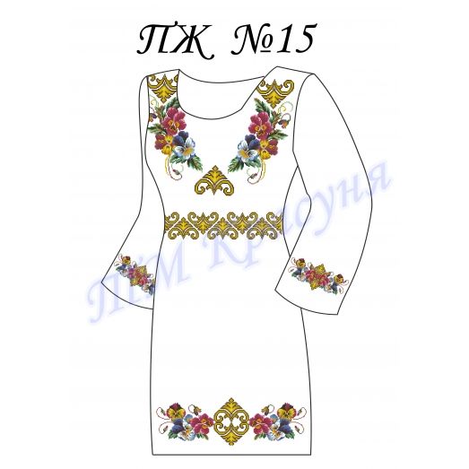 ПЖ-015 Заготовка платья для вышивки ТМ Красуня