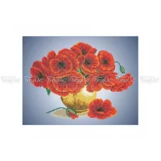 ЧВ-5102 Красные маки. Схема для вышивки бисером. Бисерок 
