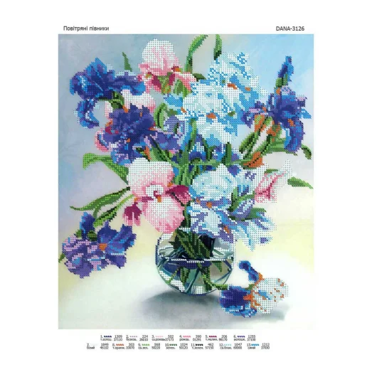 ДАНА-3126 Воздушные петушки. Схема для вышивки бисером