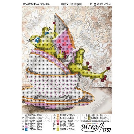 МИКА-1757 (А5) Лягушенция. Схема для вышивки бисером
