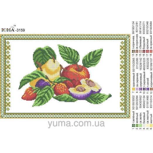 ЮМА-3159 Салфетка на корзинку спас. Схема для вышивки бисером