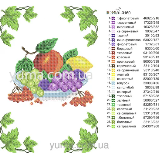 ЮМА-3160 Рушничок на корзинку Спас. Схема для вышивки бисером 