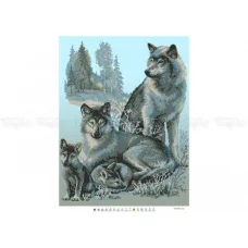 ЧВ-7057 Семейство волков. Схема для вышивки бисером. Бисерок