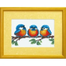 Б-044 Три птенца. Набор для вышивки бисером Чаривна Мить