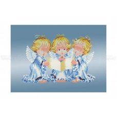 ЧВ-5099 (30*40) Три ангелочка. Схема для вышивки бисером. Бисерок 
