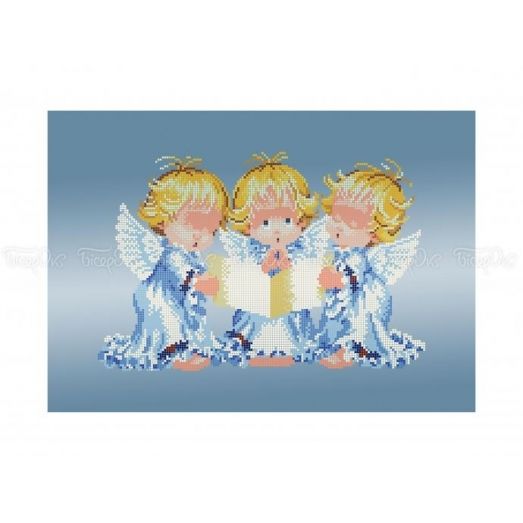 ЧВ-5099 (30*40) Три ангелочка. Схема для вышивки бисером. Бисерок 