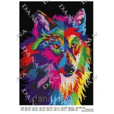 ДАНА-3440 Красочный волк. Схема для вышивки бисером