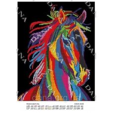 ДАНА-3445 Красочная лошадь. Схема для вышивки бисером