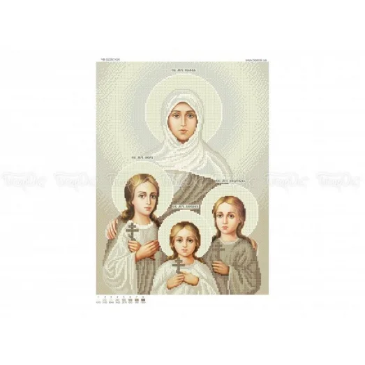 ЧВ-5220к (30*40) Вера Надежда Любовь и мать их София (золото). Схема для вышивки бисером Бисерок