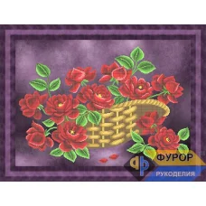 ФР-НБч2-018 Розы в корзине. Схема для вышивки бисером ТМ Фурор