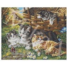 МИКА-0365 (А4) Кошачье семейство. Схема для вышивки бисером