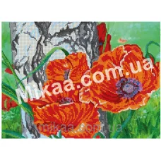 МИКА-0364 (А3) Маки у березы. Схема для вышивки бисером