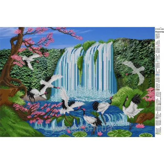 ЮМА-229 Водопад. Схема для вышивки бисером