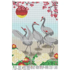 ЮМА-3164 Журавли. Схема для вышивки бисером  