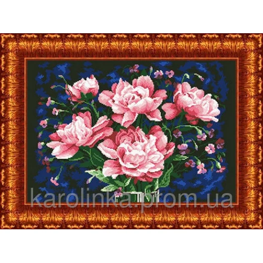 КБ-2002 Пионы. Схема для вышивки бисером. Каролинка ТМ