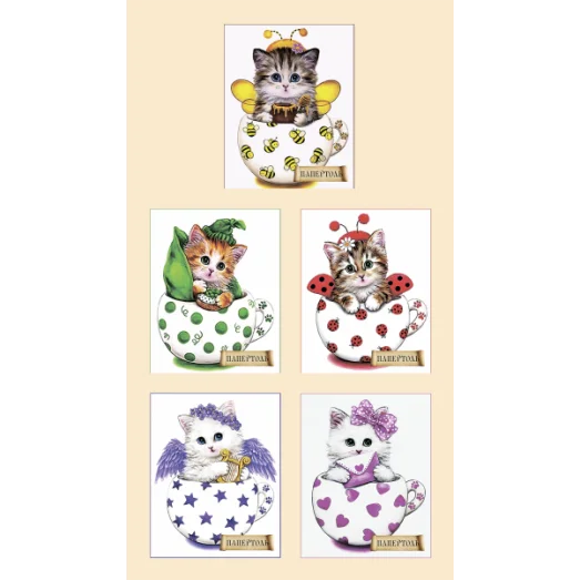 РТ150093-150097 Коллекция Кото-чашек. Техника Папертоль