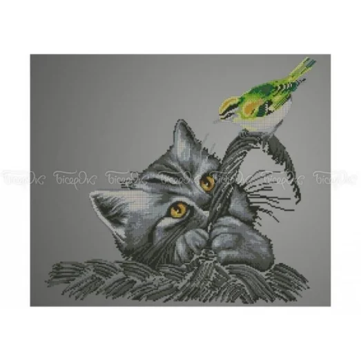 50-218 (40*60) Пернатый дружок. Схема для вышивки бисером Бисерок