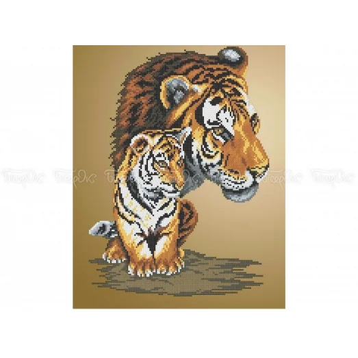 ЧВ-5193 Тигрица с тигренком. Схема для вышивки бисером. Бисерок