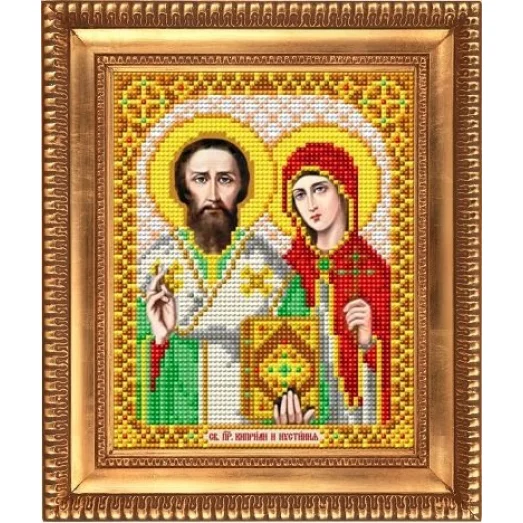 И-5068 Святые Мученики Куприян и Устинья. Схема для вышивки бисером Благовест