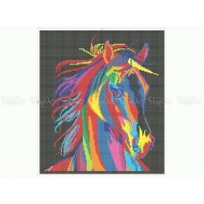 50-345 (30*40) Радужный конь. Схема для вышивки бисером. Бисерок