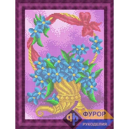 ФР-НБп4-142 Фиалки в корзинке. Схема для вышивки бисером ТМ Фурор