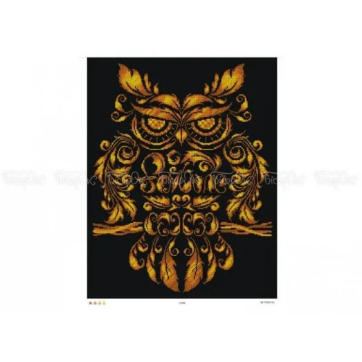 ЧВ-7053-К Сова золото. Схема для вышивки бисером. Бисерок