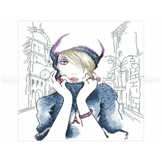 ЧВ-6035 (40*45) Француженка. Схема для вышивки бисером. Бисерок