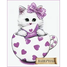 РТ150097 Кото-чашка Сердечко . Техника Папертоль