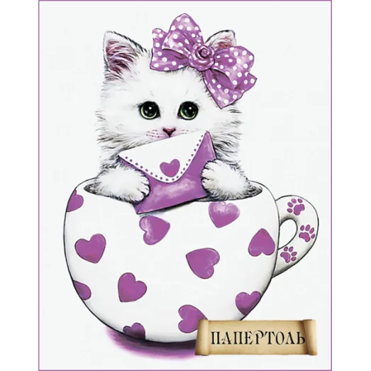 РТ150097 Кото-чашка Сердечко . Техника Папертоль