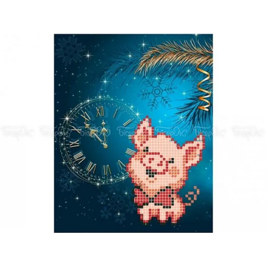 ЧВ-1437 Новогодняя свинка. Схема для для вышивки бисером Бисерок