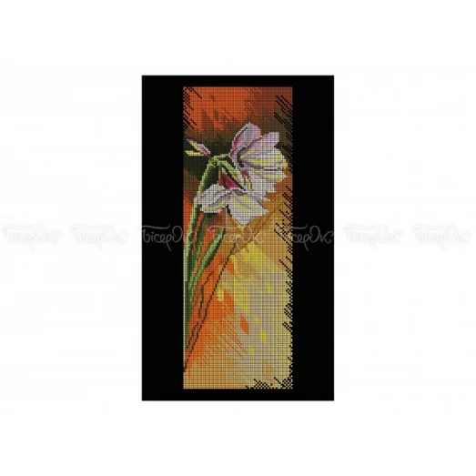 30-325 (30*40) Белый цветок. Схема для вышивки бисером Бисерок