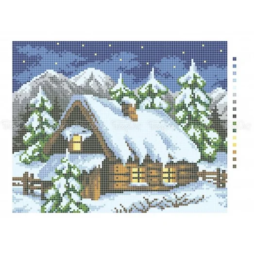 10-401 (20*25) Тихая ночь. Схема для вышивки бисером Бисерок
