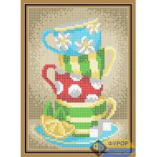 ФР-ДБп5-169 Натюрморт из кружек. Схема для вышивки бисером ТМ Фурор