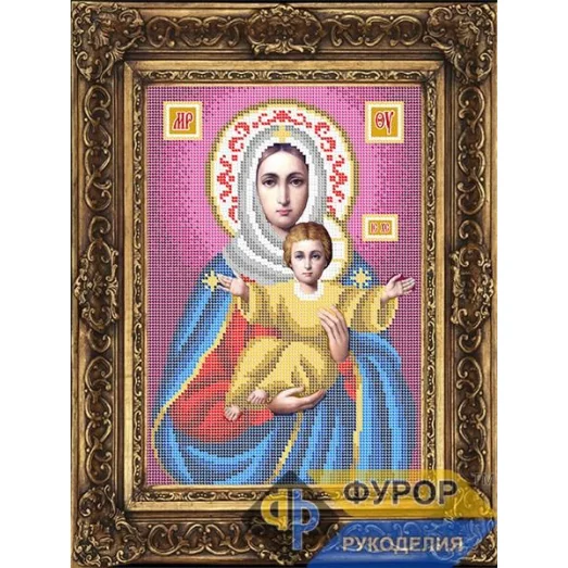 ФР-ИБ4-169-1 Леушинская Пресвятая Богородица. Схема для вышивки бисером ТМ Фурор
