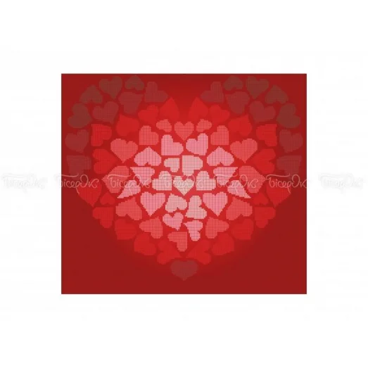 ЧВ-6055 (40*45) Сердечко Валентинка. Схема для вышивки бисером. Бисерок
