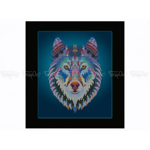 ЧВ-5373 (30*40) Ловец снов Волк. Схема для вышивки бисером Бисерок