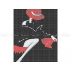 ЧВ-6069 (40*45) Дама в красной шляпе. Схема для вышивки бисером. Бисерок 