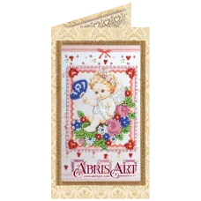 АО-132 Нежный ангелочек. Набор-открытка для вышивки бисером Абрис Арт