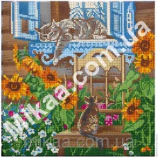 МИКА-0402 (А3) Кот-ленивец. Схема для вышивки бисером