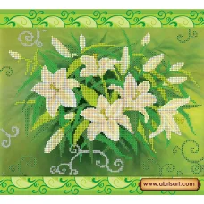 АС-105 Лилии. Схема для вышивки бисером на холсте. АбрисАрт