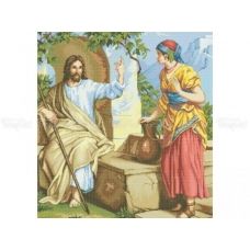 ЧВ-8015 Иисус и самаритянка. Схема для вышивки бисером. Бисерок 