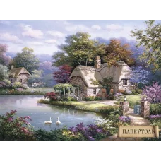РТ150107 Домик мечты. Коттедж у пруда. Техника Папертоль