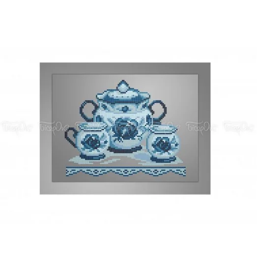 ЧВ-3352-С Кухонный натюрморт серый фон. Схема для вышивки бисером. Бисерок