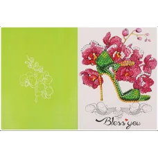 ДМ189162 Набор со стразами для создания открытки Орхидея