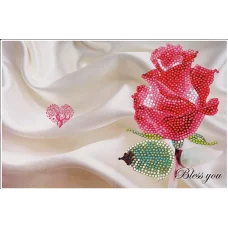 ДМ189164 Набор со стразами для создания открытки Роза