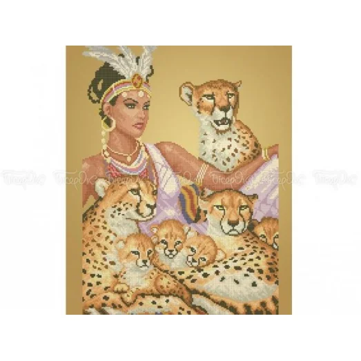 40-216 (40*60) Африканская принцесса. Схема для вышивки бисером. Бисерок